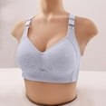 thumbnail image 4 of Bigersell Women's Bras Push up New Woman's Fashion Comfortable Breastplate Lace Breathable Bra Underwear No Underwire Sport Bra Style F-112 Light Blue M, 4 of 8