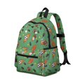 thumbnail image 2 of Football and Hockeyball Green Pattern Cute School Backpack with Padded Back and Adjustable Shoulder Straps 13.4"x11"x4.7", 2 of 5