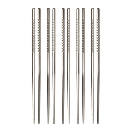

Helen Chens Asian Kitchen Stainless Steel Chopsticks 9-Inches 5-Pair