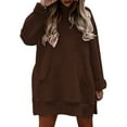 thumbnail image 7 of ManxiVoo Oversized Split Hem Sweatshirt for Women Long Sleeve Crewneck Drop Shoulder Loungewear Streetwear Casual Top for Autumn and Winter XXXL Size Coffee, 7 of 7