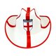 thumbnail image 3 of Sombrero de vaquero con bandera de Inglaterra, blanco, franjas rojas y escudo, 3 of 3