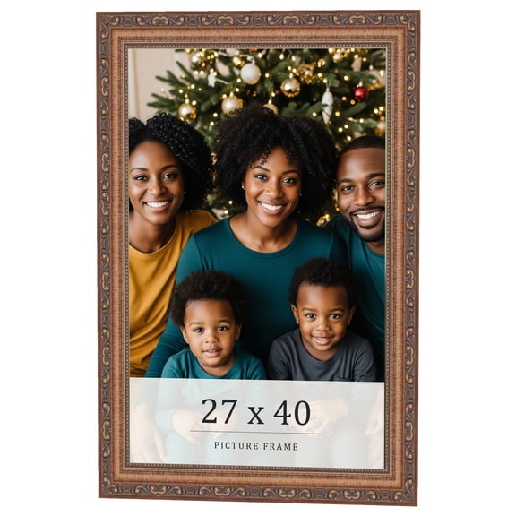 27x40 Frame Gold Solid Wood Picture Frame Width 1.25 Inches | Interior Frame Depth 0.375 Inches |