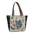 thumbnail image 3 of Bolso de hombro de lona jinwen Bolso de viaje de moda con cremallera informal flor de mariposa, 3 of 8