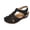 Black, variant on Closed Toe Sandals for Women Casual Summer 2023 Hollow Out Vintage Wedge Leather Sandal Gladiator Outdoor Orthopedic Shoes