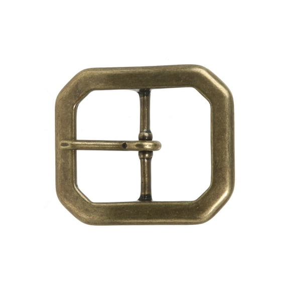 1 5/8 Inch Single Prong Octagon Rectangular Center Bar Belt Buckle