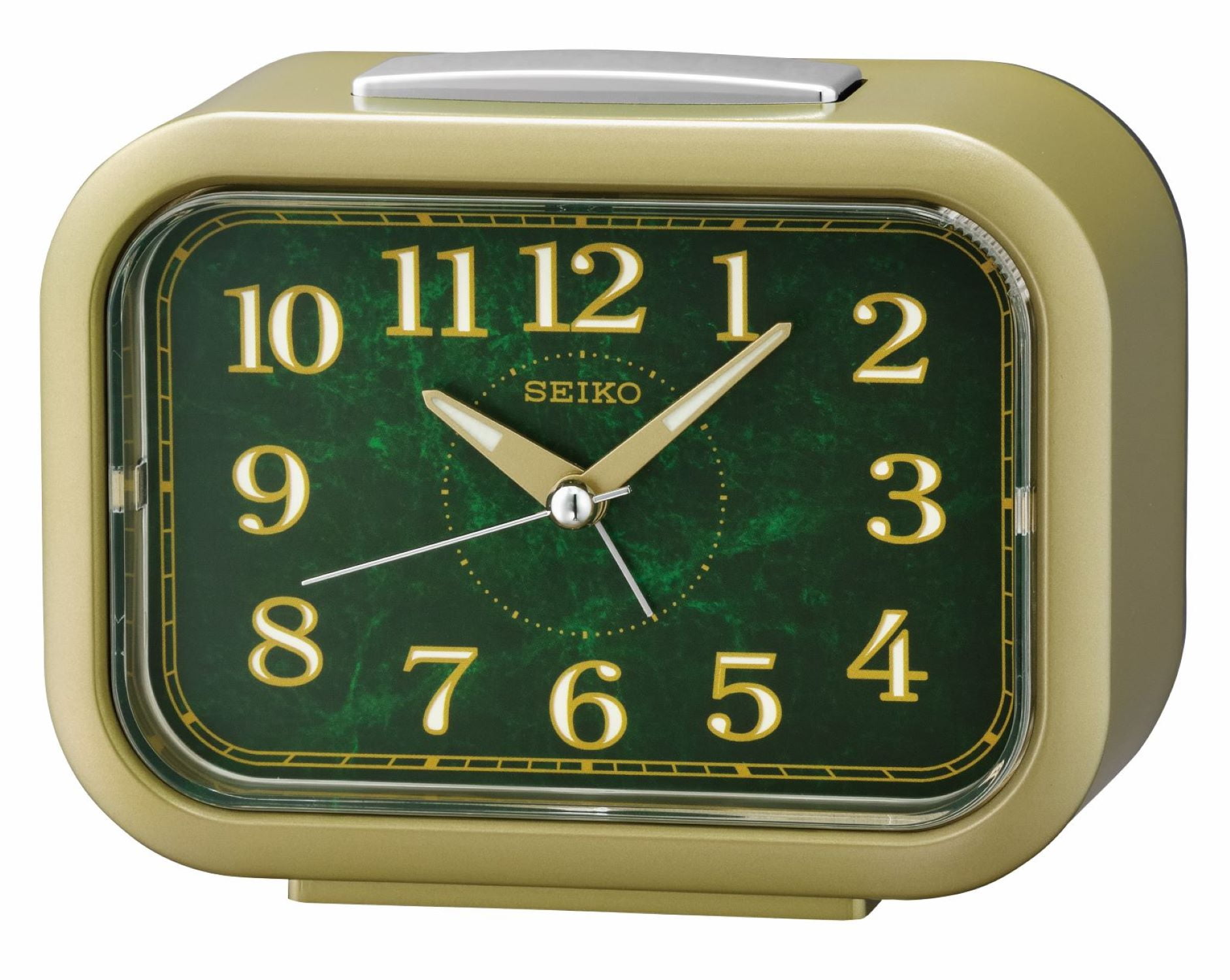 Cream Seiko Bell Alarm Clock with Light and Snooze 