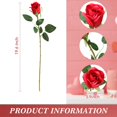 thumbnail image 2 of 24 Pcs Artificial Roses Flowers Realistic Silk Rose Long Stem White Flowers White Roses Fake Red Silk Rose Bouquet Artificial Wedding Bouquet for Home Decor Centerpiece Party (Red), 2 of 5