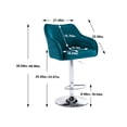 thumbnail image 5 of Luccalily Velvet Bar Stools Set of 2,Swivel Adjustable Bar Stools with Back and Footrest,Modern Design and Silver Base for Kitchen,Bistro Pub, Dining Room Counter, 5 of 7