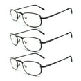 thumbnail image 1 of EYE ZOOM 3 Pack Metal Frame Vintage Style Reading Glasses with Spring Hinge for Men and Women (Gunmetal, Strength: +2.75), 1 of 5
