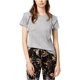 thumbnail image 2 of Camiseta básica bar III con volantes para mujer gris XX-Small, 2 of 2