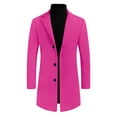 thumbnail image 5 of INSPIRE CHIC Men's Coat Notched Lapel Single Breasted Mid-Weight Long Sleeve Coat 2XL Rose Red, 5 of 7