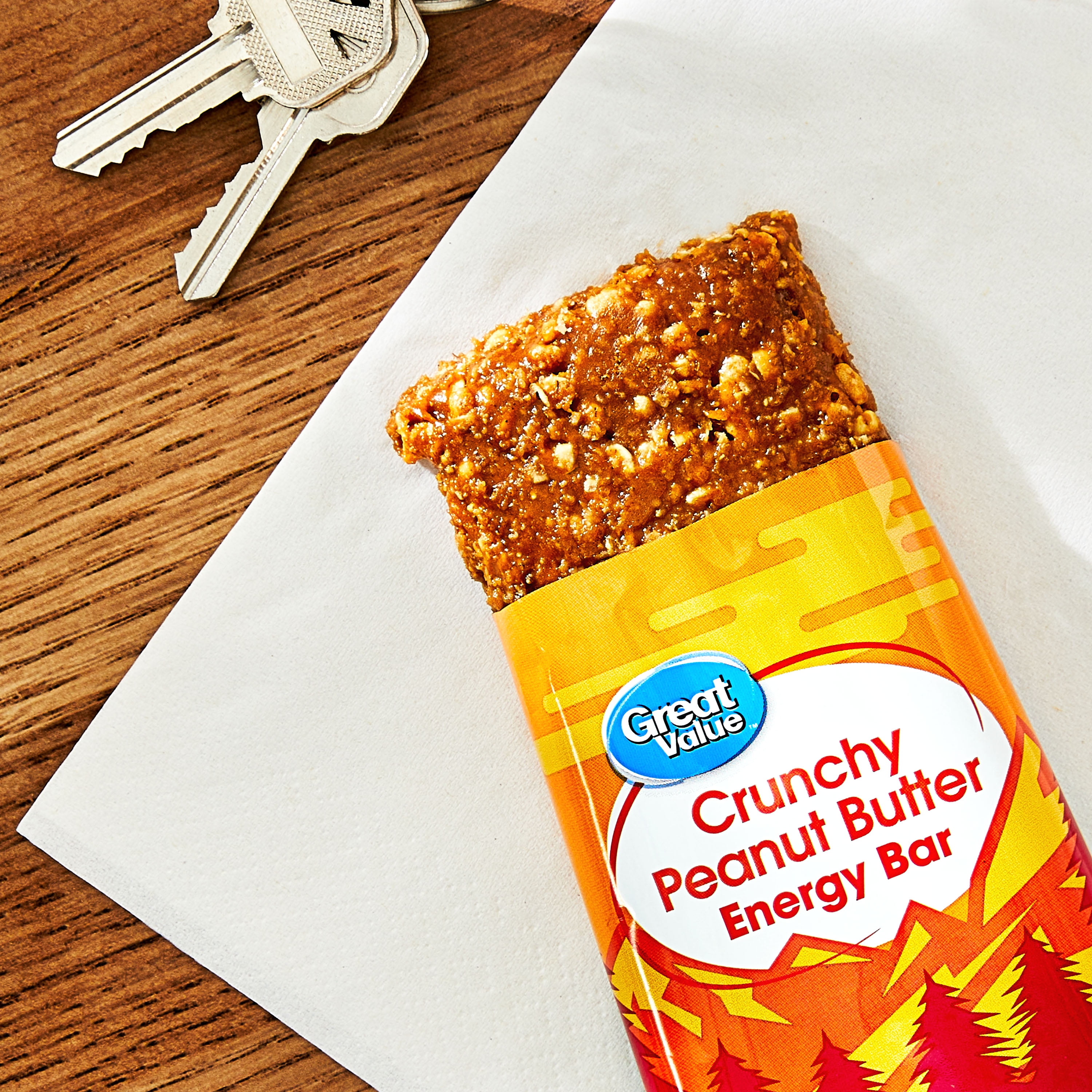 Great Value Energy Bar, Crunchy Peanut Butter, 2.4 oz, 18 Count
