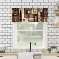 thumbnail image 5 of Coffee Patchwork Drapery Curtains Brown Rustic Vintage Style Cups Beans Illustration Window Treatments for Bedroom Kitchen Living Room Office1 54x18inch, 5 of 6