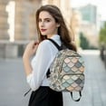 thumbnail image 6 of FORMRS Mini Backpack Purse for Women Quilted Travel Daypack Casual Shoulder Bag, Green Art Pattern, 6 of 7