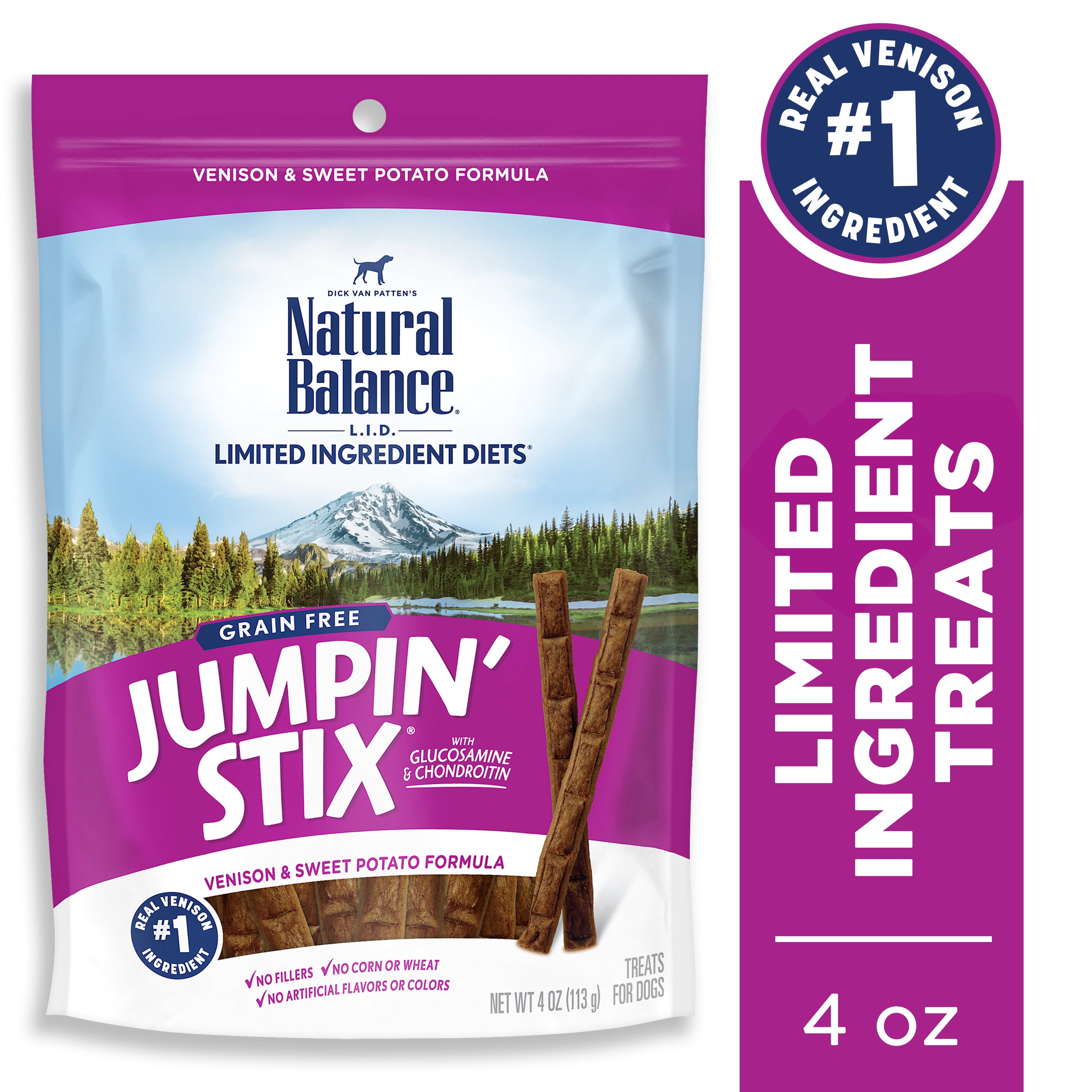 Natural Balance L.I.T. Limited Ingredient Treats Jumpin' Stix Venison