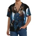 thumbnail image 7 of Lsque Chucky print Men's Cuban Collar Short Sleeve Shirt Summer Beachwear Casual Button Down Fashionable Vacation Leisure Shirt-3X-Large, 7 of 7