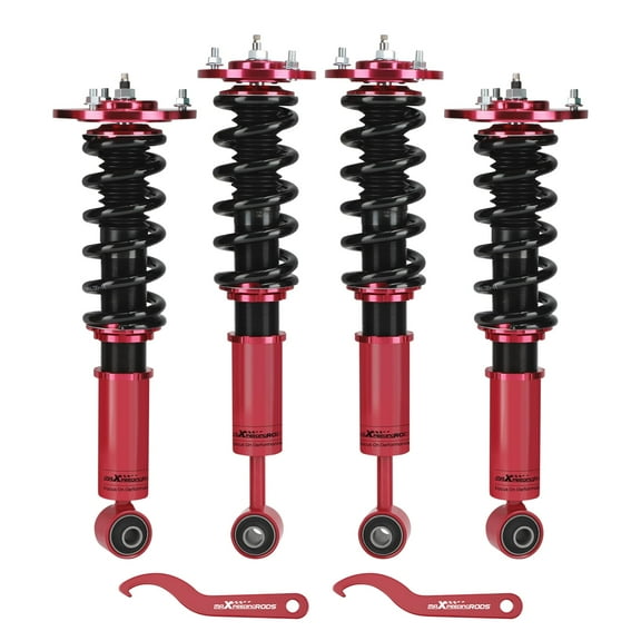 maXpeedingrods Coilovers for Ford Expedition 2003-2006, for Lincoln Navigator 2003-2006, 24 Levels Damping Adjustable Coilovers Suspension Kit, Height Adjustable Struts Lowering Kit, Red