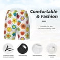 thumbnail image 6 of Picia Cartoon Flowers pattern Mens Swim Trunks with Compression Liner Stretch Beach Shorts Quick Dry with Zipper Pockets No-Chafing Board Shorts-3X-Large, 6 of 9