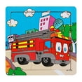 thumbnail image 1 of J Wooden Traffic Puzzle For Kids, 9-Piece Jigsaw Educational Toy, Vehicle Preschool Learning Brain Teaser Game, 1 of 1