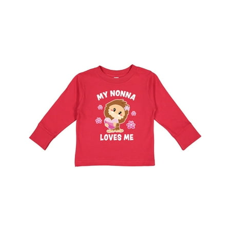 

Inktastic My Nonna Loves Me with Bigfoot Gift Toddler Toddler Girl Long Sleeve T-Shirt