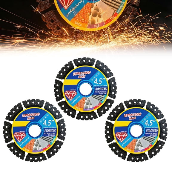 4.5" Brazed Multifunctional Saw Blade, 2026 Upgrade Stainless Steel Welded Outer Diamond Sand High Durability, Diamond Blade, Angle Grinder Discs