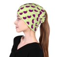 thumbnail image 2 of Womens Purple Eggplant Pattern Slouchy Beanie Cap Headwear Hat Turban, 2 of 7