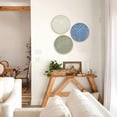 thumbnail image 4 of 12" Wall Décor Pack of 3 Metal Blue White Washed Starbursts Radial Plate Wall Art Modern Accent Hanging Wall Decorations For Home Office Bedroom Or Living Room Wall Sculptures, 4 of 7
