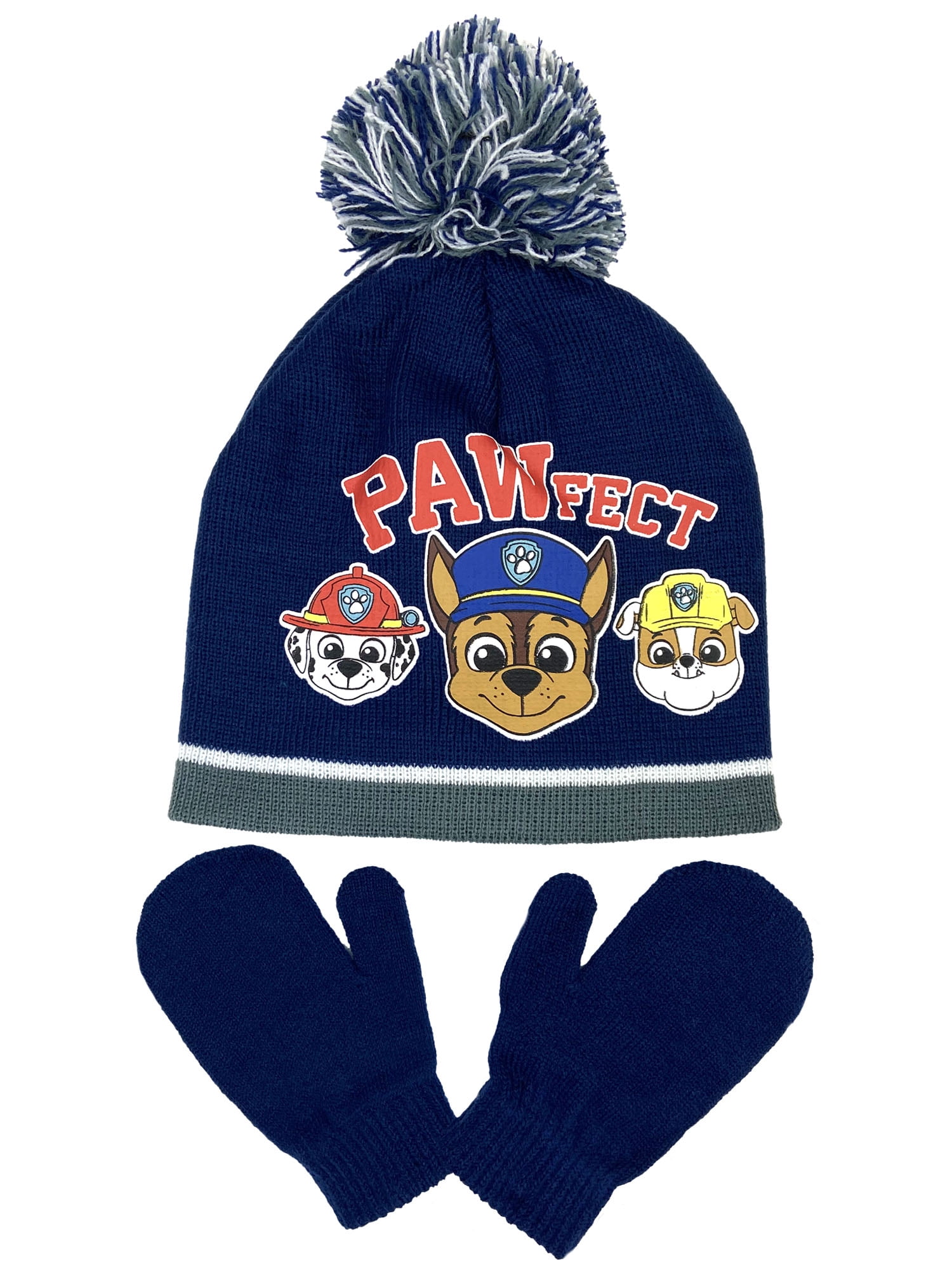 Paw Patrol Boy Winter Hat Gloves Beanie SET Mittens Kids Children Marshall Chase