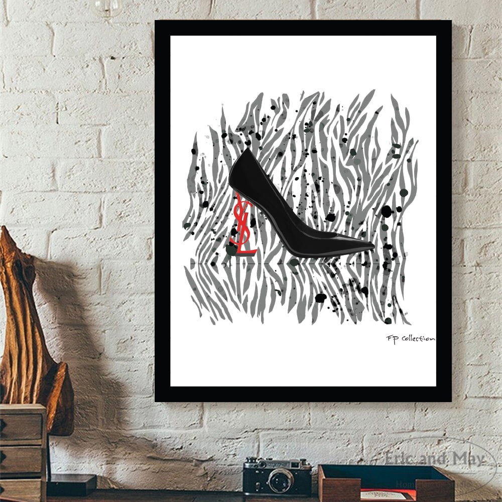 Fashion Designer Glam Shoe - Framed Print