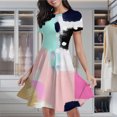 thumbnail image 2 of Abstract Pastel Paint Strokes Art Women's Classic Swing Skater Dress Casual Work Party Cocktail Dresses, 2 of 6