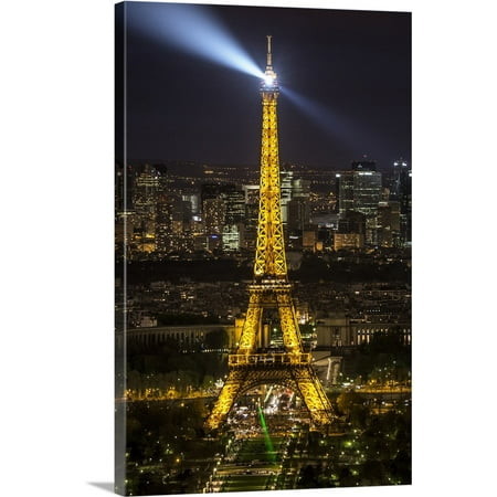 Great BIG Canvas | Scott Stulberg Premium Thick-Wrap Canvas entitled Aerila view of The Eiffel Tower and Paris at (Best View Of Eiffel Tower At Night)