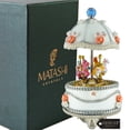 thumbnail image 2 of Matashi Carousel Faberge Egg Music Box Plays Swan Lake with Flowers and Silver Accent,Elegant Table Top Ornament w/, 2 of 7