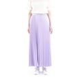 thumbnail image 2 of Lilac Pleated Maxi Skirt Elastic Waist Band Ankle Length Skirt, 2 of 6
