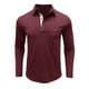 thumbnail image 3 of pstuiky camisas de manga larga para hombre, Camiseta informal de manga larga para hombre, color liso, con solapa, estilo retro. camisetas de hombre xxl, 3 of 7
