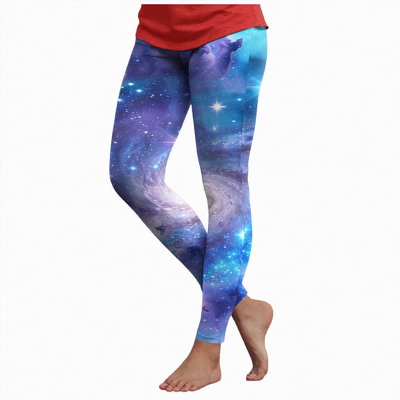 Dmsael Funky Leggings High Waisted Leggings for Women No See Through Tummy Control Buttery Soft Yoga Pants for Workout Athletic Running Blue,2XL
