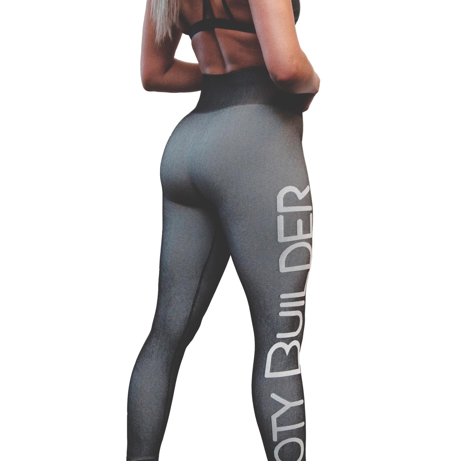 Booty Builder Women's Leggings, High Waisted, Body Shaper Seamless Waistband, Contour Body Curves, Breathable Material, Color - Dark Gray