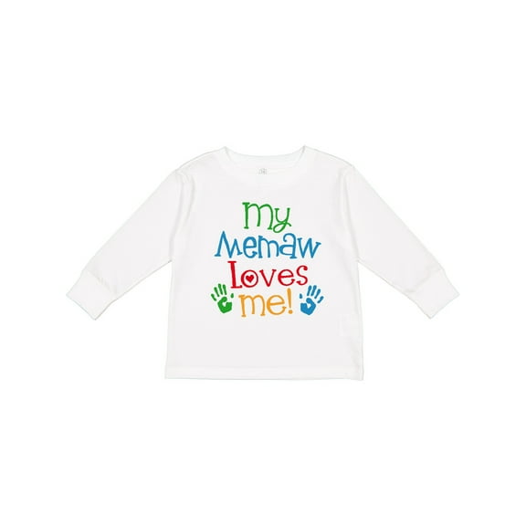 Inktastic My Memaw Loves Me Boys or Girls Long Sleeve Toddler T-Shirt