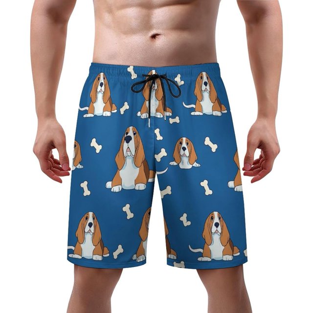 NICKSUN Men's Swim Trunks, Cute Print Quick Dry Summer Board Beach Shorts with Mesh Lining and Pockets