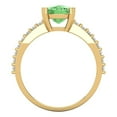 thumbnail image 4 of Solitaire with Accents Engagement Ring for Women - 3.48ct Simulated Green Diamond in 14K Yellow Gold Promise Ring, 4 of 6