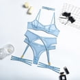 thumbnail image 2 of Conjunto de Sujetador de encaje de 4 piezas para mujer, ropa interior con aros y liguero, lencería Sexy, varios estilos, 2 of 4
