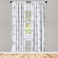 thumbnail image 4 of Ambesonne Floral Window Curtains, Pinky Alstroemeria Flowers, Each 28" W x 63" L, Blue Grey Pale Pink, 4 of 4