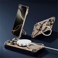 thumbnail image 5 of For iPhone 16 Pro Max Magnetic Case Rotating Kickstand Metal Bumper Phone Cover - Grey, 5 of 5