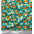 thumbnail image 1 of Soimoi Poly Georgette Fabric Leaves & Flower Floral Printed Fabric 1 Yard 42 Inch Wide, 1 of 3