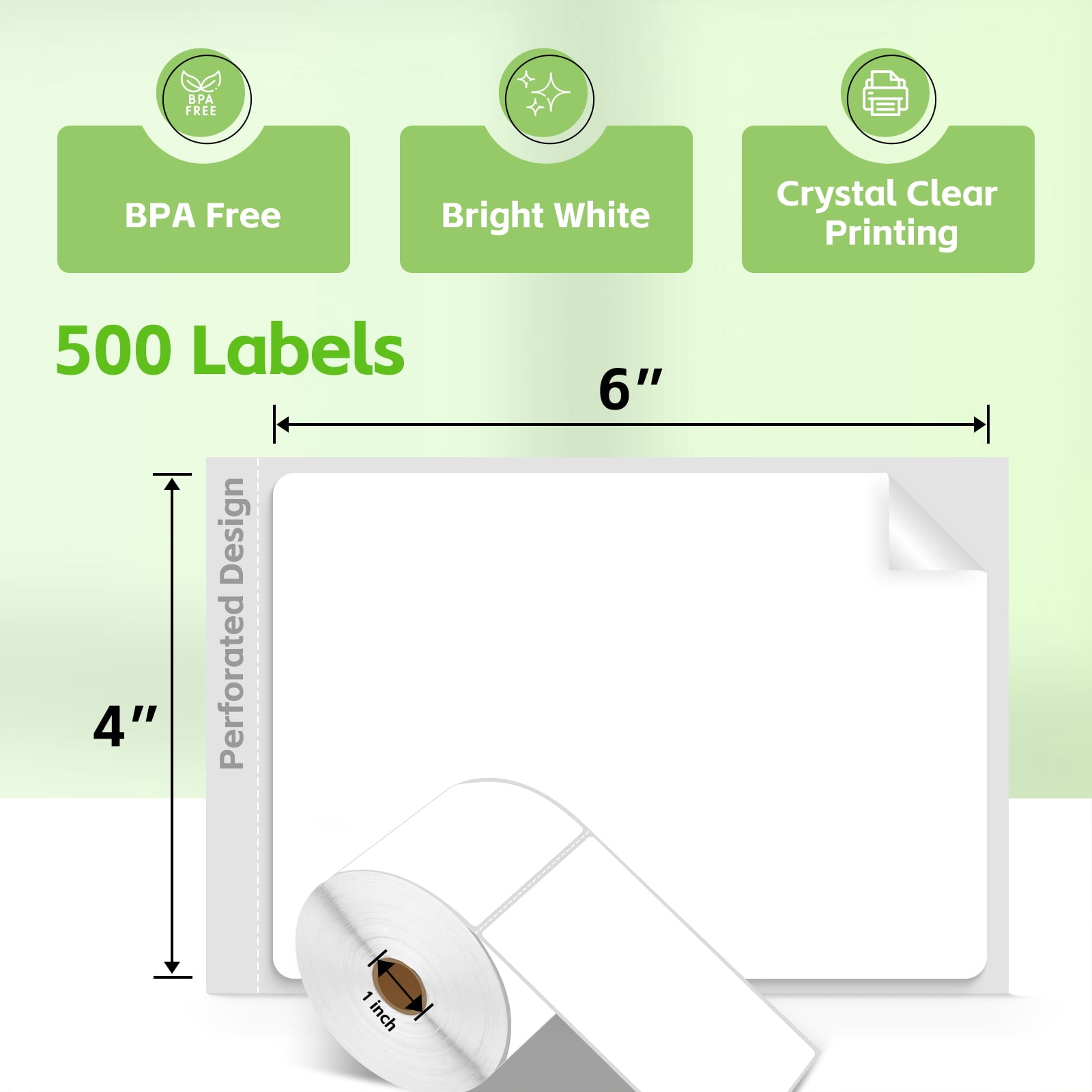 GREENCYCLE 2 Rolls (1000 Labels) 4 x 6 inch Direct Thermal Paper Label Shipping Address Barcode Labels Compatible for Zebra, Rollo and Most Other Thermal Label Printers