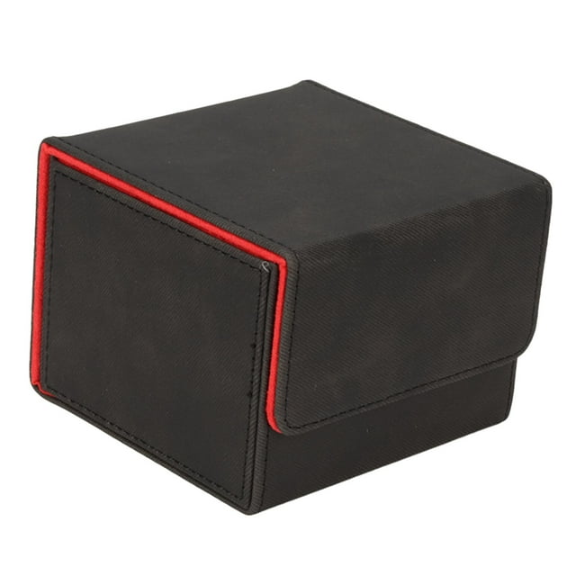 Milaget Trading Card Deck Case, with Separator 140+ Sleeved Cards Container ganization Box for Baseball Cards , black red Style2 black red