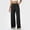 *Black, variant on Women's Waffle Knit Elastic Waisted Wide Leg Pants ,Casual Athletic Lounge Pants with Pockets Purple,Womens Plus S