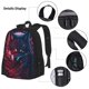 thumbnail image 3 of Disketp Cool Wolf Head Mochila Estampada de Gran Capacidad con Lonchera y Estuche, Set de 3 Piezas para Estudiantes, 3 of 7