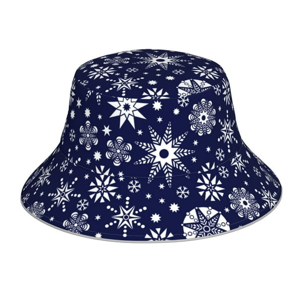 Fotbe Snowflakes2 Sombrero Tipo Pescador con Estampado – Sombrero de Sol de Algodón de Moda para Playa, Golf, Pesca