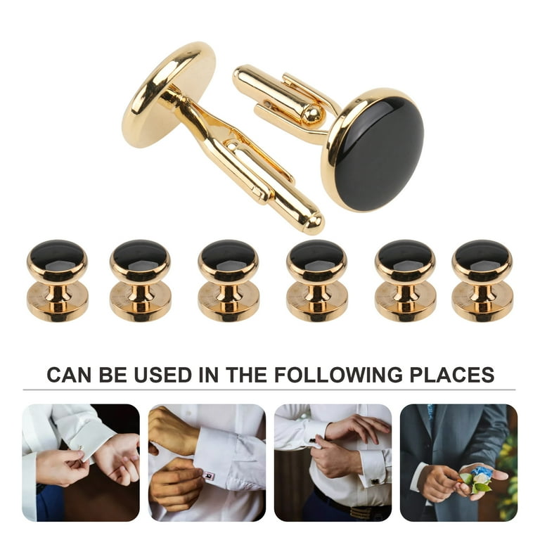 8Pcs Classic Copper Cuff Links French Style Cuff Studs Male