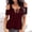 Wine cold shoulder lace top a1, variant on Women's Cold Shoulder Lace Cut Out Tops Gothic Casual Tee Shirts Solid Color Blouses Trendy Streetwear Fashion Clothes, Dark Blue S